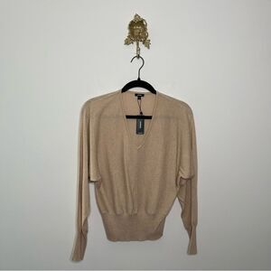 Express Gold Band Bottom V-neck Sweater XS